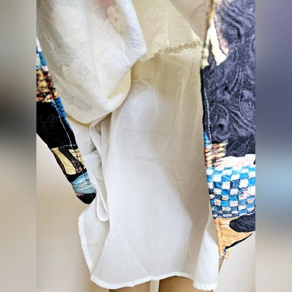 Chun Mei Na Beautiful Watercolor Art Graphic Print Mini Dress 3/4 Sleeves S 4 6 - Picture 8 of 8